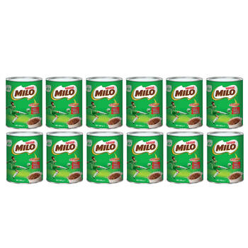12x Nestle Milo Tin Can Malted Powdered Chocolate Drink 460g