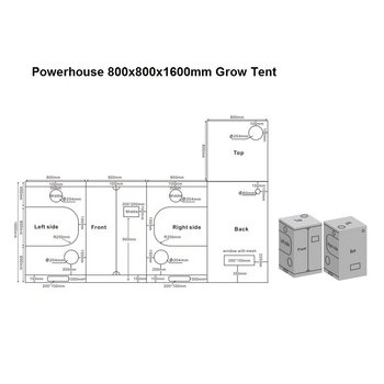 Powerhouse Grow Tent [0.8 x 0.8 x 1.6m]