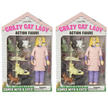 2PK Archie McPhee - Crazy Cat Lady Action Figure