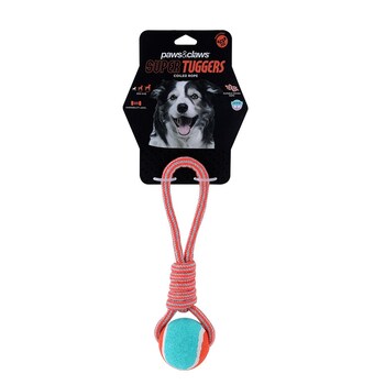 Paws & Claws 24cm Super Tuggers Coiled Rope Tennis Tugger