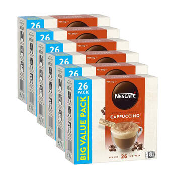 6x 26pc Nescafe Creamy & Frothy Cappuccino Pack 332g Coffee Powder