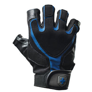 Harbinger Half-Finger Small Training Grip Workout Gloves - Black/Blue