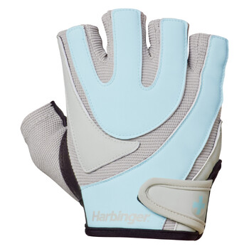 Harbinger Women's Medium Training Grip Fitness Gloves - Blue/Grey