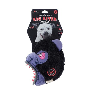 Paws & Claws 21cm Big Biter Gorilla TPR/Plush Pet/Dog Toy w/ Squeaker