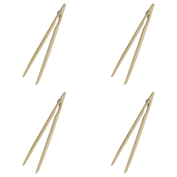 4PK Avanti Bamboo Toast Tongs w/ Magnet