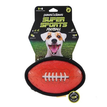 Paws & Claws Pet/Dog Toy Super Sports 18x4.5cm TPR Covered Oxford Football