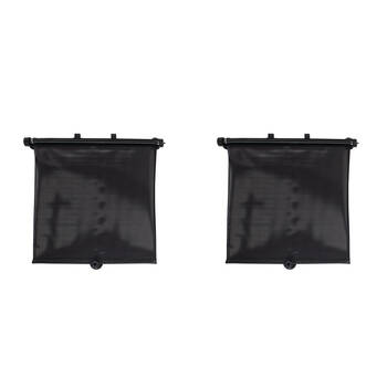 2PK Childcare Retractable Car Rear Side Window Shade With UV Protection Black