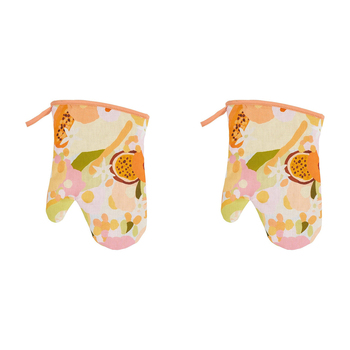 2PK Annabel Trends Linen Single Oven Mitt 18x26cm - Tutti Fruitti