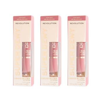 3PK Revolution Super Dewy 15ml Liquid Blush You Got Me Blushing Makeup