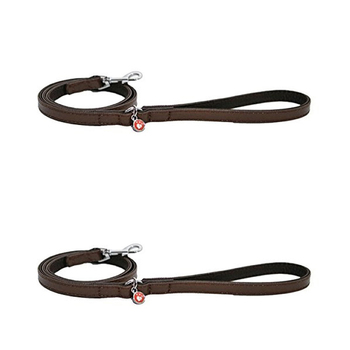 2PK Rosewood Fashion Pet/Dog 102cm Leather Lead Walking Leash w/ Hook Truffle/Taupe