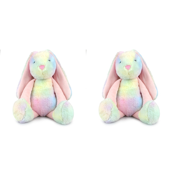 2PK Frankie & Friends Frankie Bunny Plush Pet Toy 39cm Rainbow 3y+