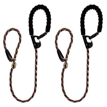 2PK Annabel Trends Snap & Stay 2in1 Dog Leash Lead Adjustable 125x13cm Black