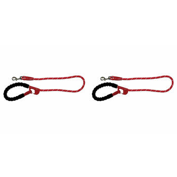 2PK Annabel Trends Sturdy Easy Snap & Stay Secure Dog Leash Red