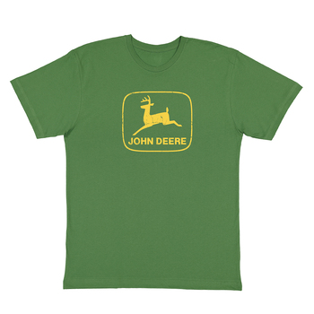 John Deere Mens/Unisex Size M Vintage Logo Tee T-Shirt Green 
