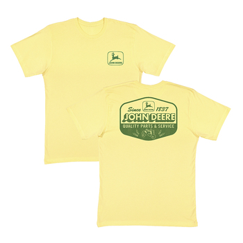 John Deere Mens/Unisex Size S Label/Sign Tee T-Shirt Yellow 