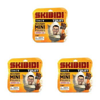 3PK Skibidi Toilet Plastic Mini Mystery Figures 5x5cm Kids 8y+
