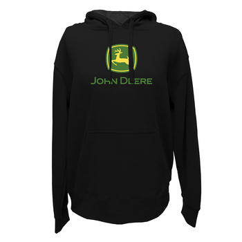 John Deere Men/Unisex Size M Logo Fleece Hoodie Black 