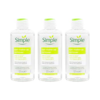 3PK Simple Pure Eye Make Up Remover for Sensitive Skin Vitamin B5 & E 125ml