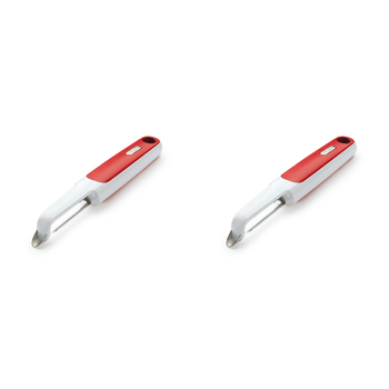 2PK Zyliss Soft Skin Serrated Peeler Kitchen Utensil - White/Red