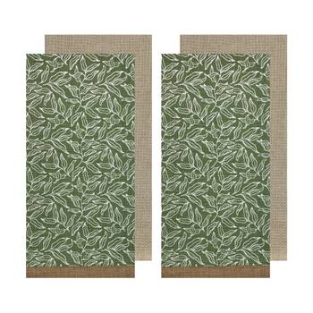 2x 2pc J.Elliot Home Serenity Kitchen Tea Towels 50x70x2cm Green