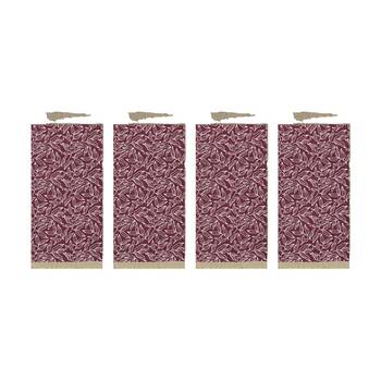 4x 2pc J.Elliot Home Serenity Kitchen Tea Towels 50x70x2cm Burgundy