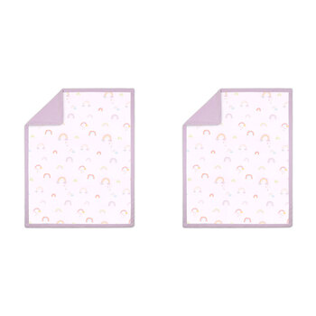 2PK The Peanutshell Rainbow Sprinkles Pram Blanket 26x32cm