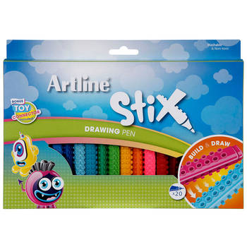 Artline Stix Drawing Pen 20pk Pens/Markers Draw/Build/Play Kids/Children/Teens