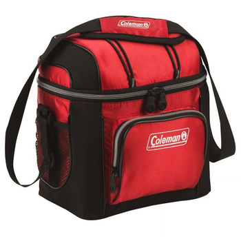 Coleman Outdoor 9 Can Soft Shell Cooler Insulated Camping Lunch Bag Red