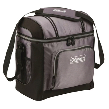 Coleman Outdoor 16 Can Soft Shell Cooler Insulated Camping Lunch Bag Grey