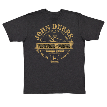 John Deere Tractors & Plows Graphic T-Shirt Black Heather Small