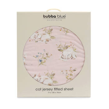 Bubba Blue Sleeping Bunny Jersey Cot Fitted Sheet 77x135x19cm