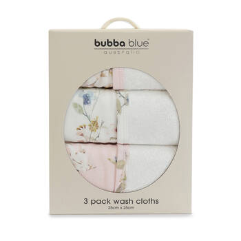 3pc Bubba Blue Children's and Baby Sleeping Bunny Face Washers 25x25cm