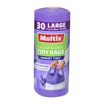 30pc Multix Lavender Scent Tidy Bags Large 34 Litre 71 x 58cm