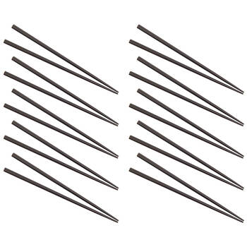 10PK D.Line Lacquered Wooden Chopstick Food Noodles Utensil - Black