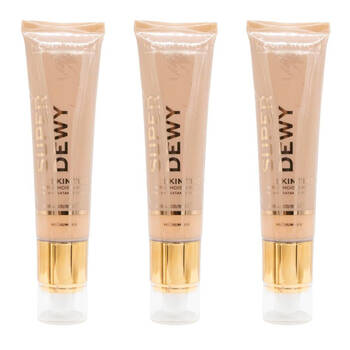 3PK Revolution Super Dewy Tinted Moisturiser 55ml Medium Tan Face Makeup