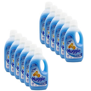12PK Huggie Fabric Conditioner Softener 1L - Classic Blue