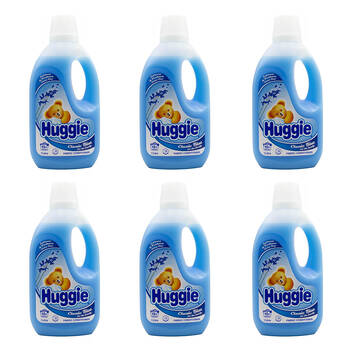 6PK Huggie Fabric Conditioner Softener 1L - Classic Blue