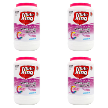 4PK White King Fabric Stain Remover Oxy Powder Regular Safe On Colours 1kg