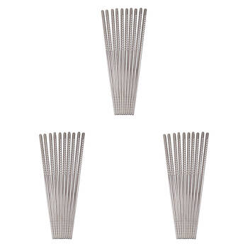 3x 10pc D.Line Stainless Steel Chopsticks Set
