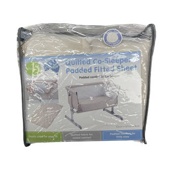 Playette Bedside Quilted Fitted Sheet Padded Co-Sleeper Kids/Children White
