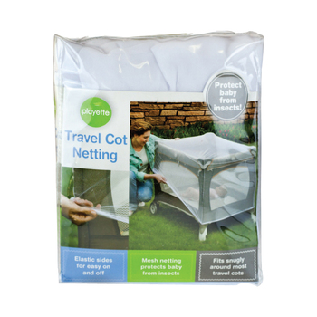 Playette Baby/Toddler Travel Cot Elastic Mesh Netting - White