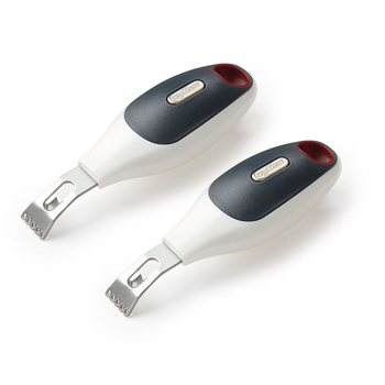 2x Zyliss 2-in-1 Zester Citrus/Lemon Lime Grater - White