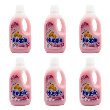 6PK Huggie Fabric Conditioner Softener 1L - Jasmine & Cherry Blossom