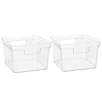 2PK Boxsweden Crystal 22x14.5cm Square Storage Container - Clear