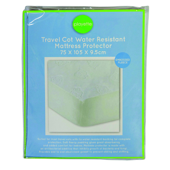 Playette Travel Embossed Sheep Mattress Protector Water Resistant White