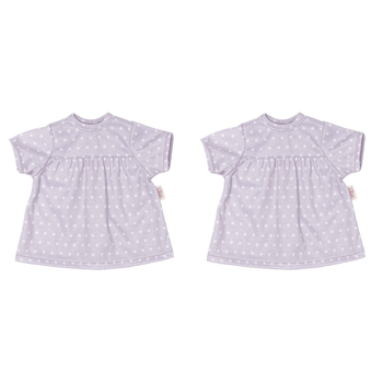 2x Skrallan Wardrobe Lillan Mauve Spotty Dress For Dolls 3y+