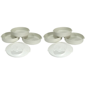 2PK Homeleisure Microwave 3 Set Stacker System Kitchen Cooking  Storage