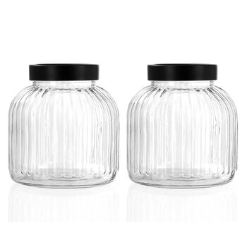 2PK Lemon and Lime Brooklyn 3L/19cm Glass Jar w/ Lid - Clear