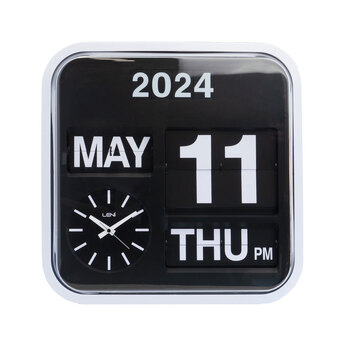 Leni Bankers Wall Clock With Calendar 43x43cm Black