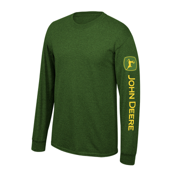 John Deere Mens/Unisex Size XL Logo Mens's Long Sleeve Tee T-Shirt Green 